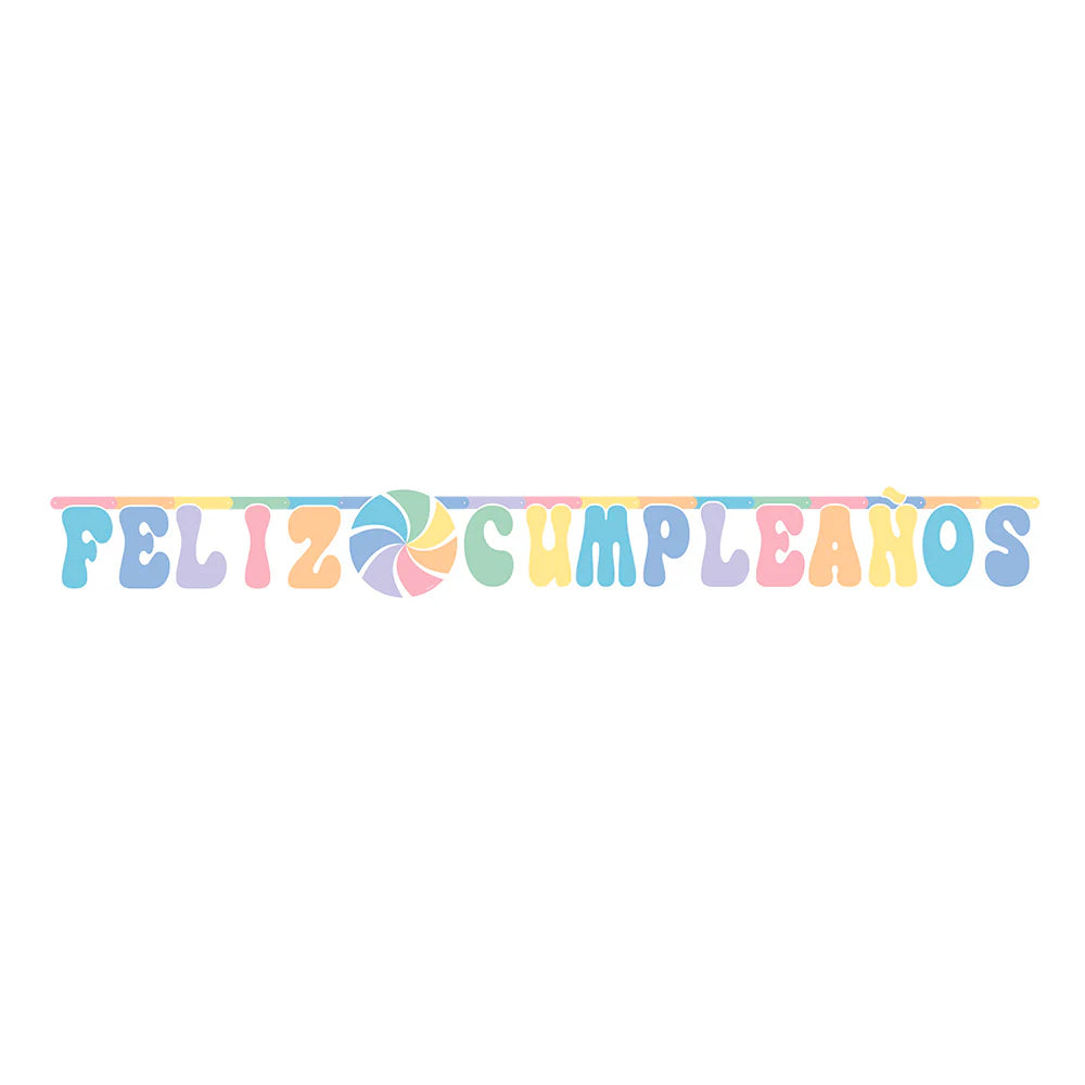 CARTEL LETRAS FELIZ CUMPLEAÑOS CANDY