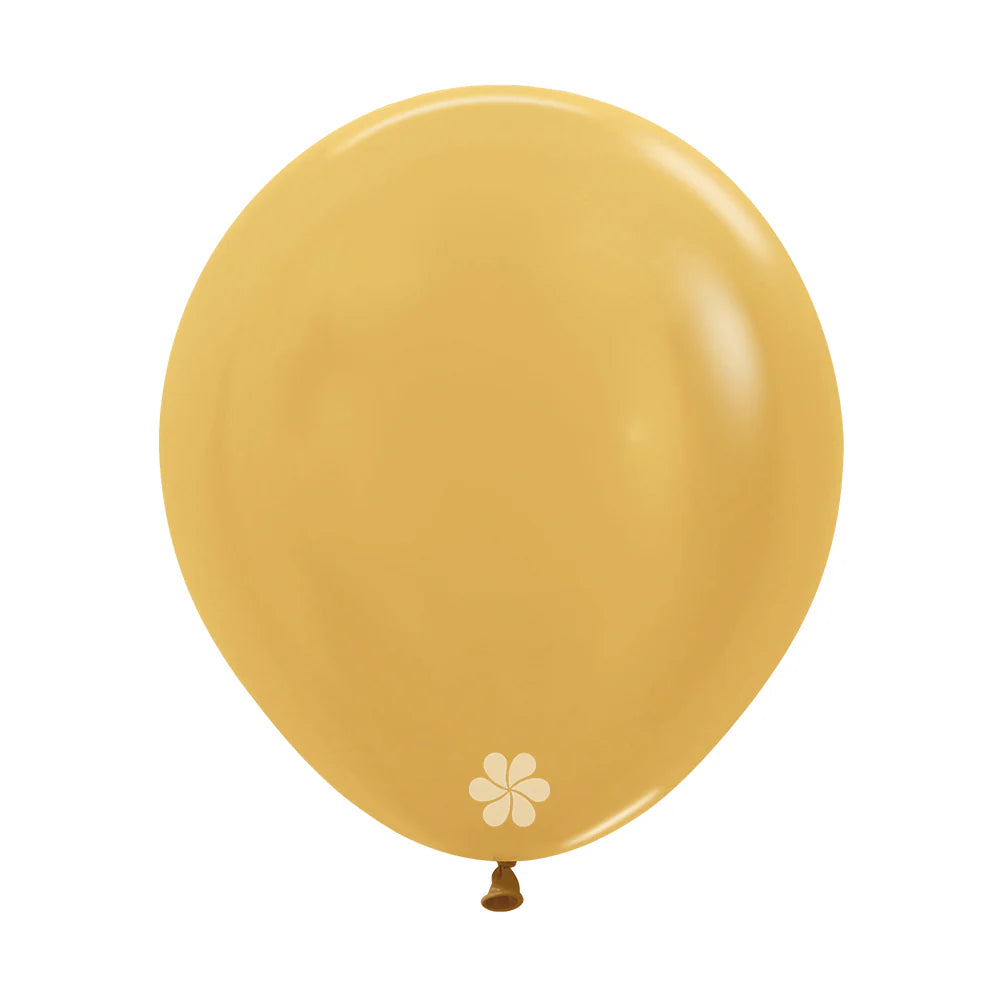 GLOBO LATEX REDONDO METAL DORADO