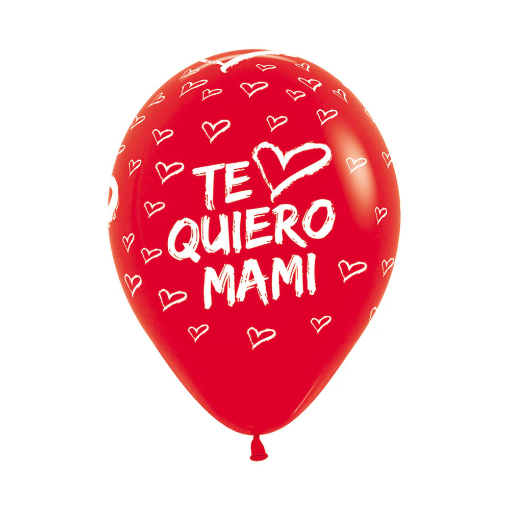 GLOBO LATEX REDONDO INFINITY® TE QUIERO MAMI MODERNO FASHION ROJO