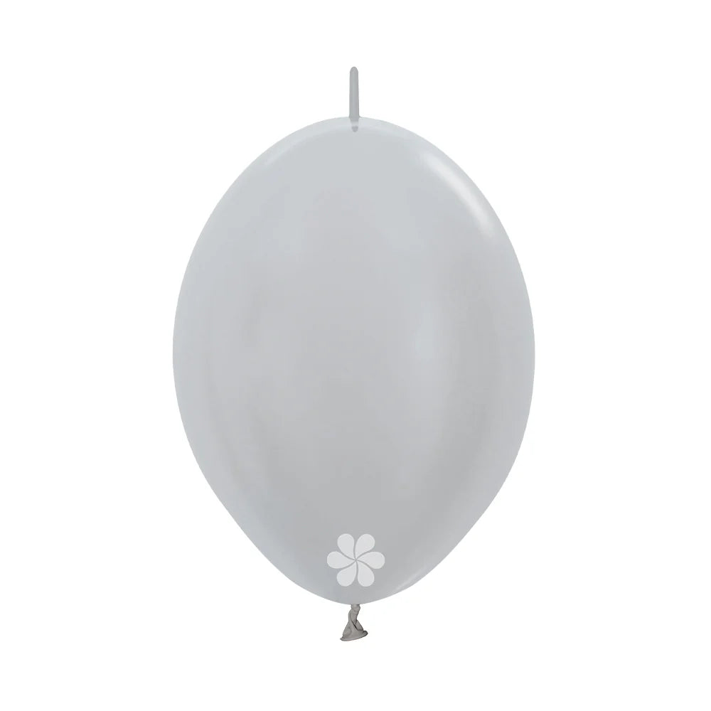 GLOBO LATEX LINK-O-LOON® SATIN PLATA