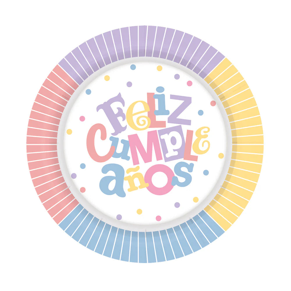 PLATO FELIZ CUMPLEAÑOS FESTIVAL PASTEL