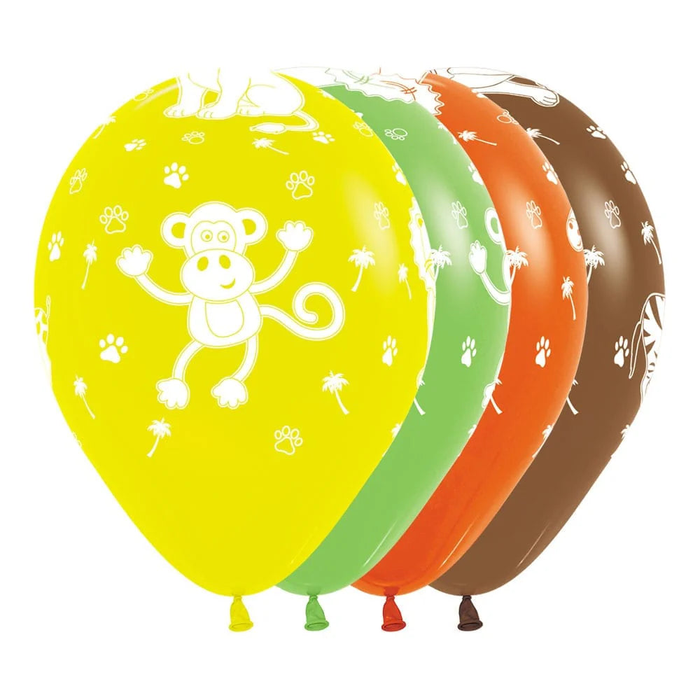 GLOBO LATEX REDONDO INFINITY ANIMALES SELVA FASHION SURTIDO