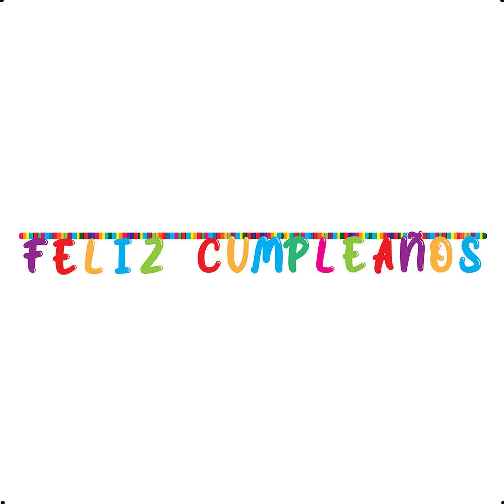 CARTEL DE LETRAS FELIZ CUMPLEAÑOS FESTIVO