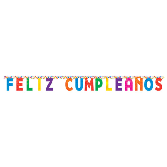 CARTEL LETRAS FELIZ CUMPLEAÑOS TRIANGULOS COLORIDOS
