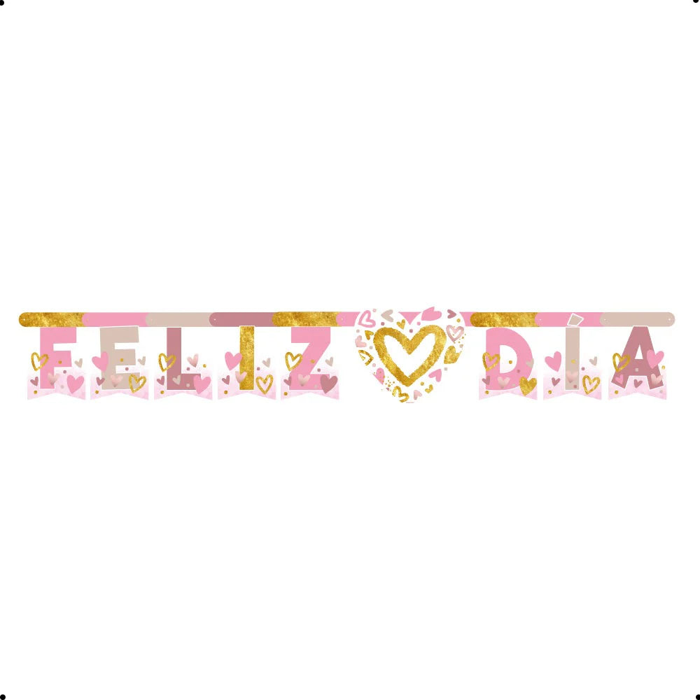 CARTEL LETRAS METALIZADO CORAZONES BRILLANTES