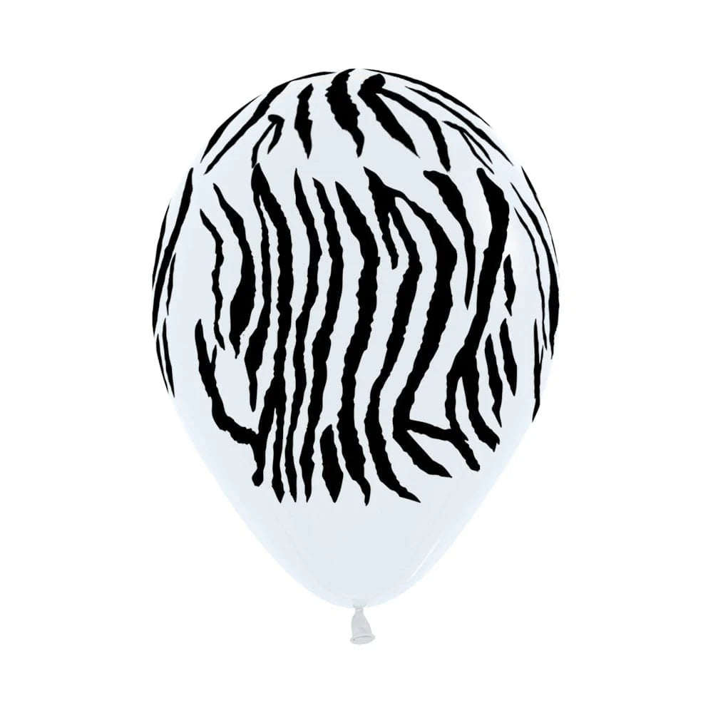 GLOBO LATEX REDONDO INFINITY CEBRA FASHION BLANCO