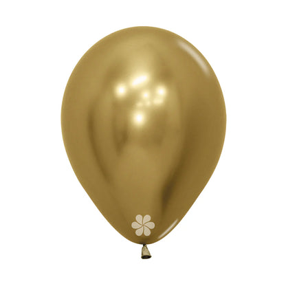 GLOBO LATEX REDONDO REFLEX DORADO