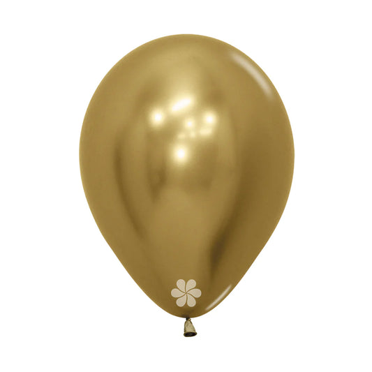 GLOBO LATEX REDONDO REFLEX DORADO