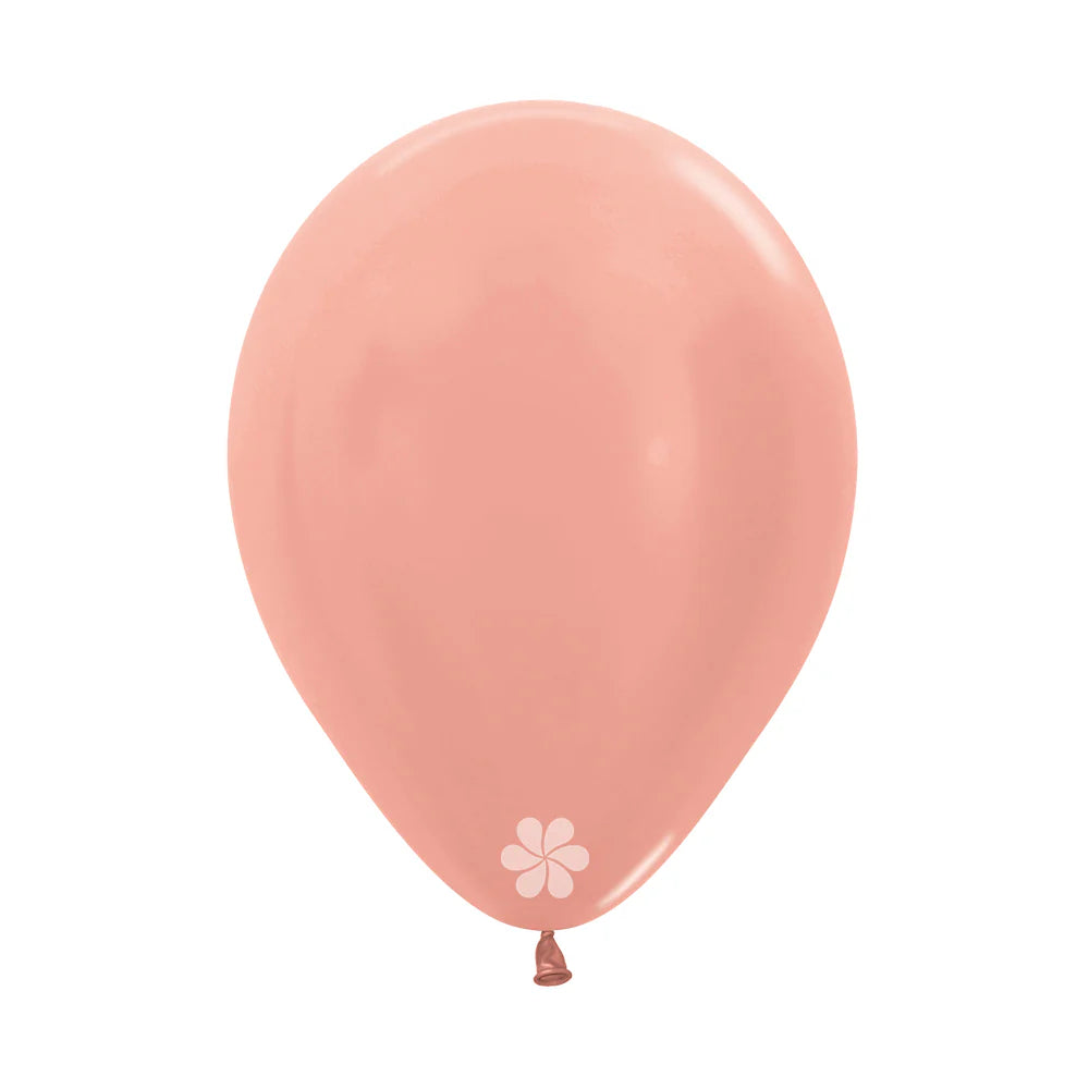 GLOBO LATEX REDONDO METAL DORADO ROSA