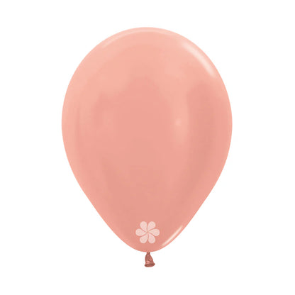 GLOBO LATEX REDONDO METAL DORADO ROSA