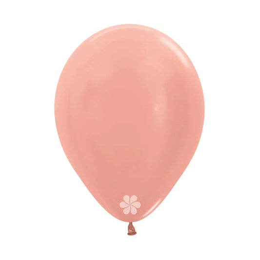 GLOBO LATEX REDONDO METAL DORADO ROSA