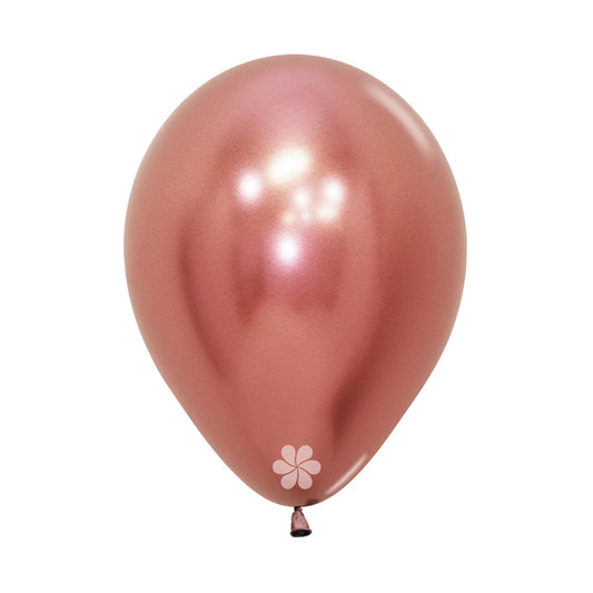 GLOBO LATEX REDONDO REFLEX DORADO ROSA