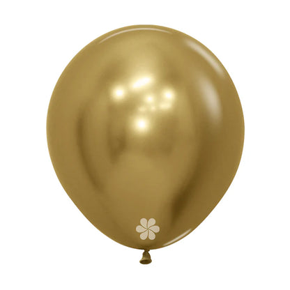 GLOBO LATEX REDONDO REFLEX DORADO