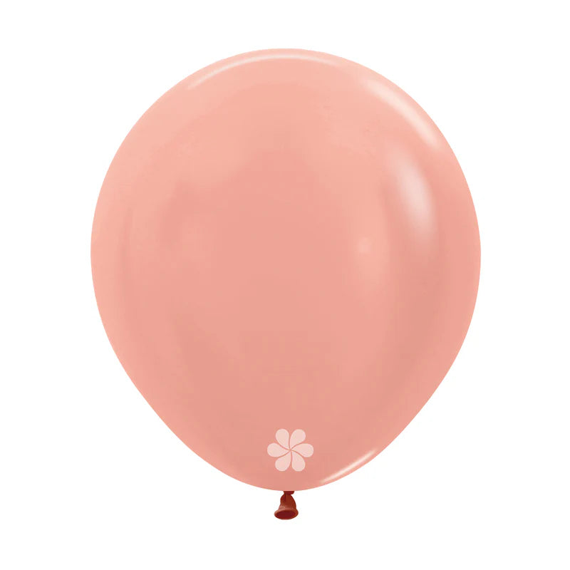 GLOBO LATEX REDONDO METAL DORADO ROSA