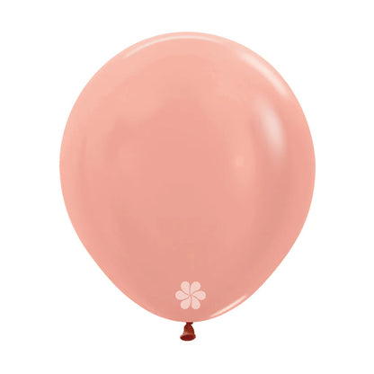 GLOBO LATEX REDONDO METAL DORADO ROSA