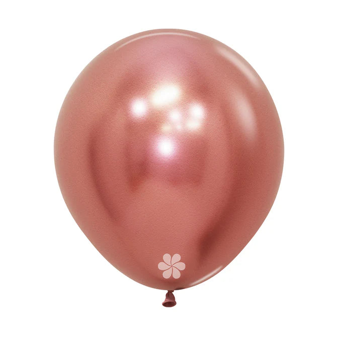 GLOBO LATEX REDONDO REFLEX DORADO ROSA