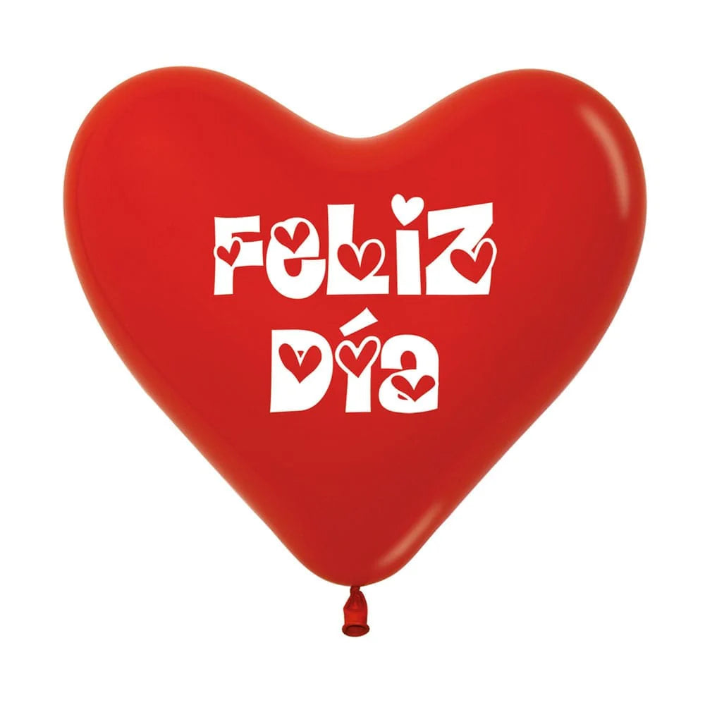 GLOBO LATEX CORAZON 2 CARAS TE QUIERO FASHION ROJO