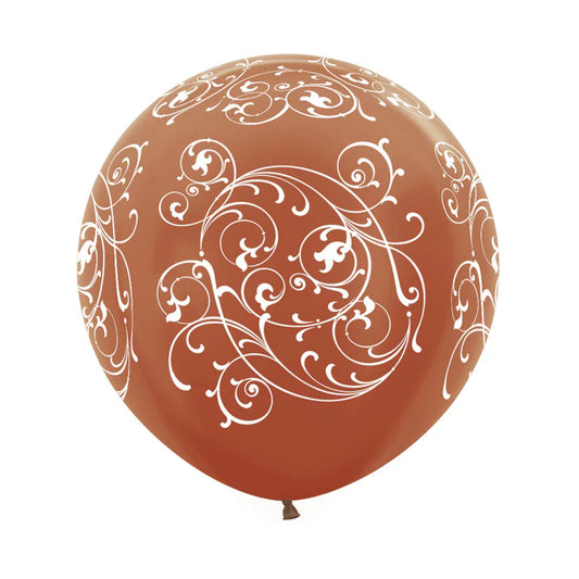 GLOBO LATEX REDONDO INFINITY® FILIGREE METAL COBRE