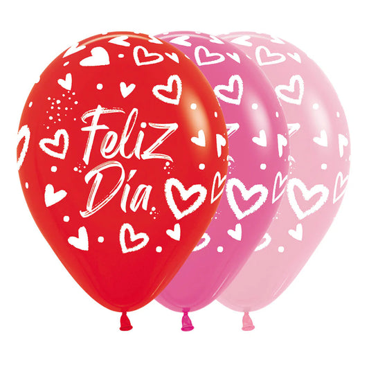 GLOBO LATEX REDONDO INFINITY® CORAZONES BRILLANTES FASHION & METAL SURTIDO