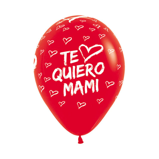 GLOBO LATEX REDONDO INFINITY® TE QUIERO MAMI MODERNO FASHION ROJO