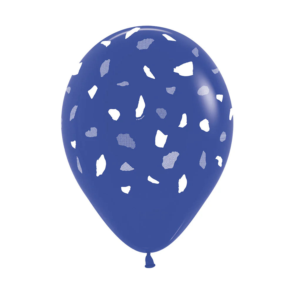 GLOBO LATEX REDONDO INFINITY® TERRAZO AZUL FASHION SURTIDO