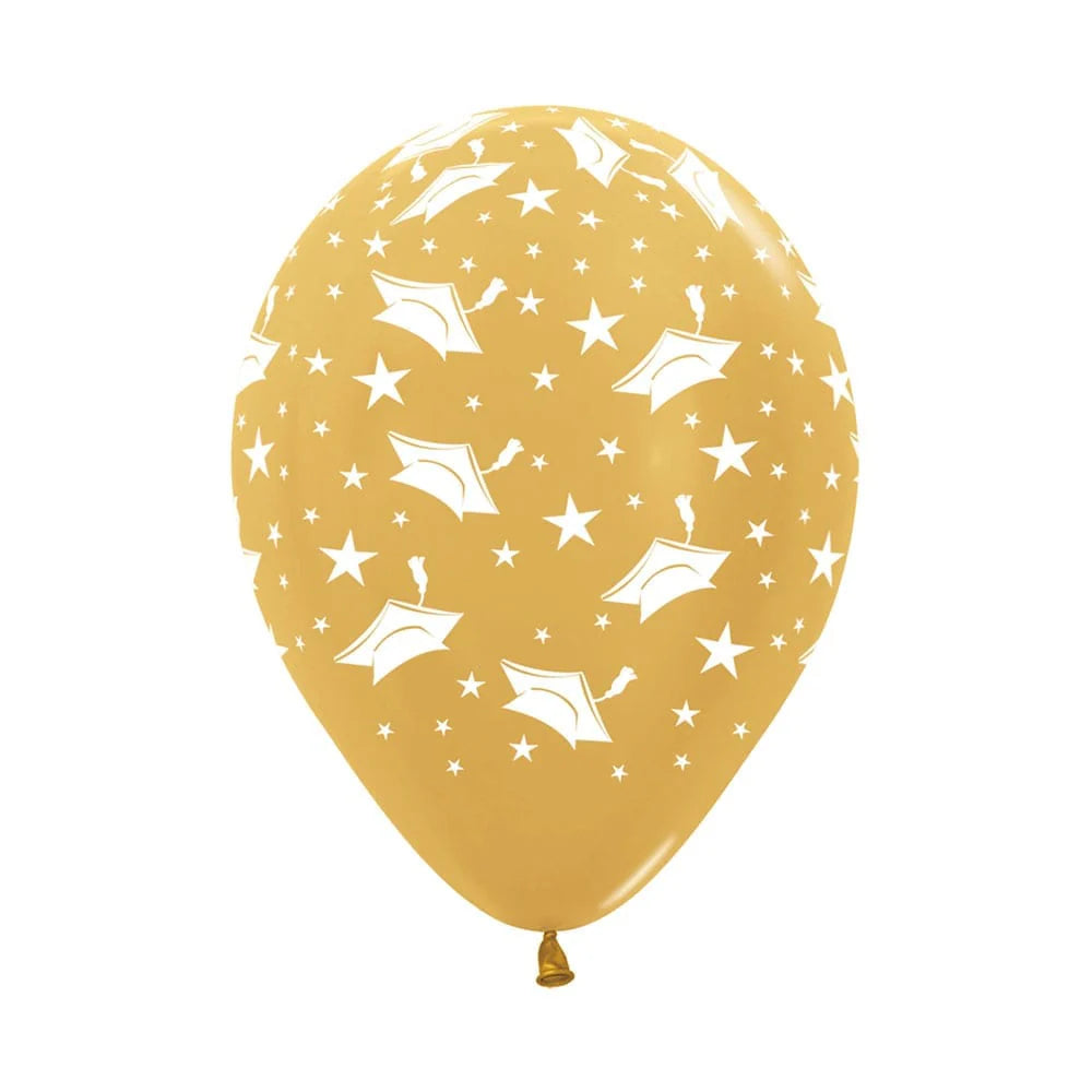 GLOBO LATEX REDONDO INFINITY® GRADO METAL DORADO
