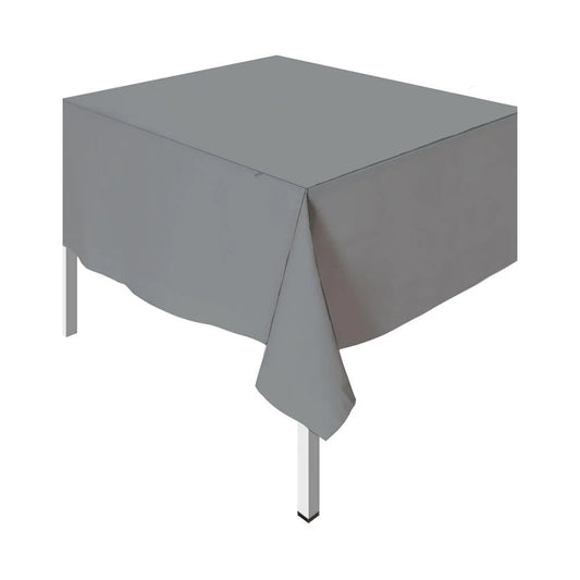 MANTEL PLASTICO RECTANGULAR PLATA