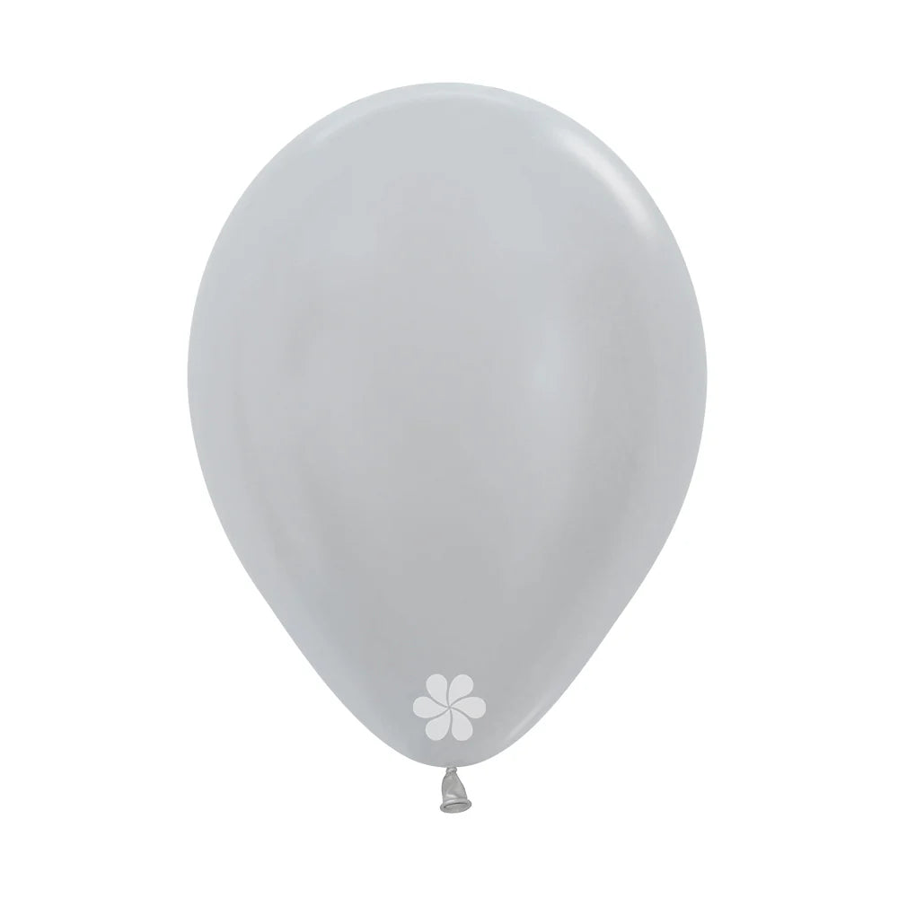 GLOBO LATEX REDONDO SATIN PLATA