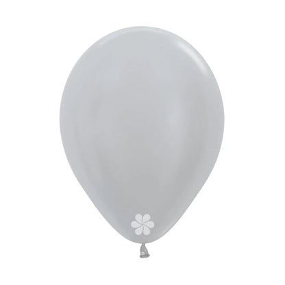 GLOBO LATEX REDONDO SATIN PLATA