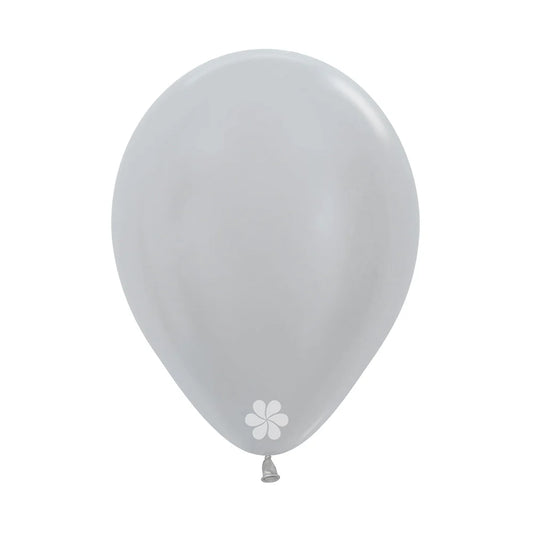GLOBO LATEX REDONDO SATIN PLATA
