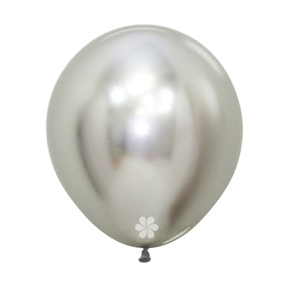 GLOBO LATEX REDONDO REFLEX PLATA