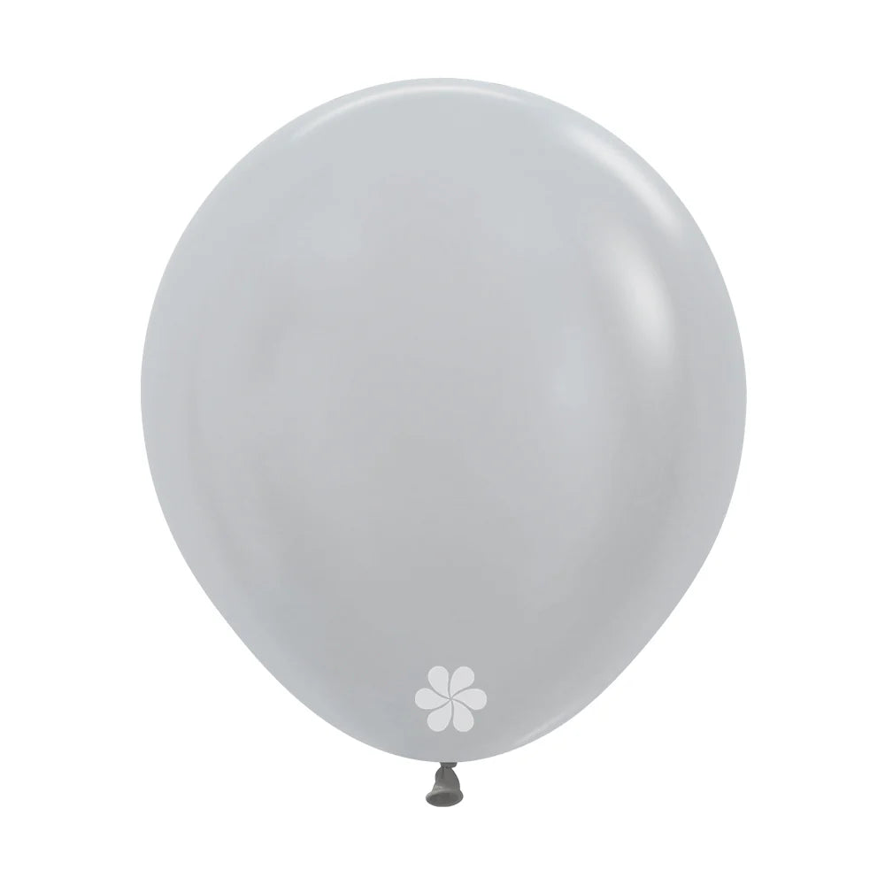 GLOBO LATEX REDONDO SATIN PLATA