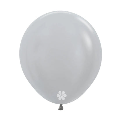 GLOBO LATEX REDONDO SATIN PLATA