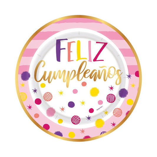 PLATO FELIZ CUMPLEAÑOS DESTELLOS