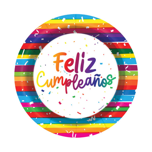 PLATO FELIZ CUMPLEAÑOS FESTIVO