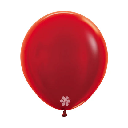 GLOBO LATEX REDONDO METAL ROJO