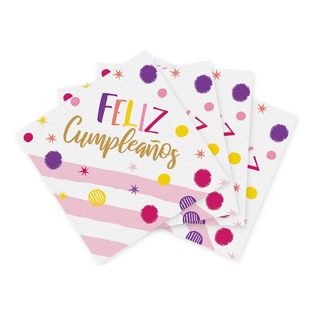 SERVILLETA FELIZ CUMPLEAÑOS DESTELLOS