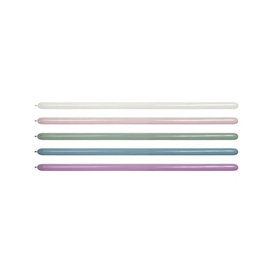 GLOBO LATEX TUBITO PASTEL DUSK SURTIDO