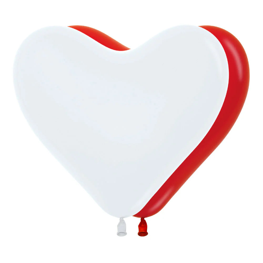 GLOBO LATEX CORAZON FASHION SURTIDO ROJO-BLANCO