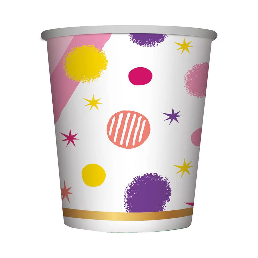 VASO FELIZ CUMPLEAÑOS DESTELLOS
