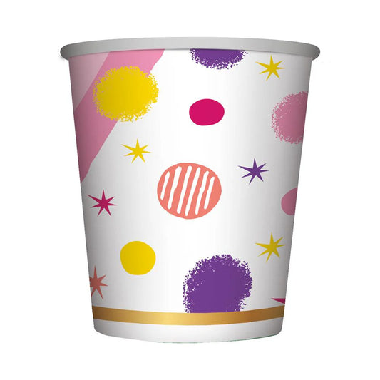VASO FELIZ CUMPLEAÑOS DESTELLOS