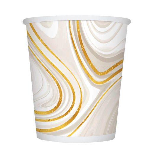 VASO MARMOLEADO BLANCO DORADO